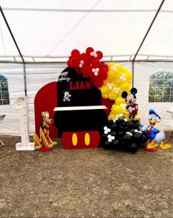 Mickey Mouse Birthday Party Backdrop Set