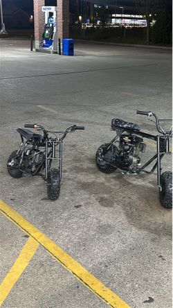 60cc mini bike (the bike on left)