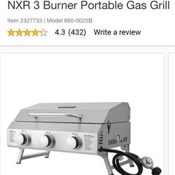 NXR 3 Burner Portable Gas Grill