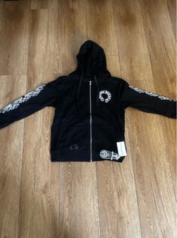Size Medium Black Zip Up Hoodie With Sword Zipper