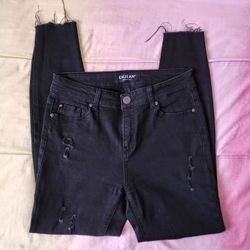 Enjean Black Ripped & Frayed Skinny Jeans Size 5