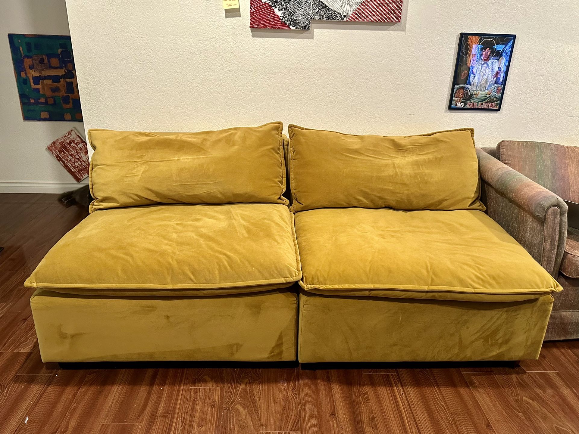 Albany Park Modular Loveseat (2/6 Sections) – Luxury Sofa, Like New