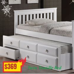 Twin Trundle Bed Frame With Storage 