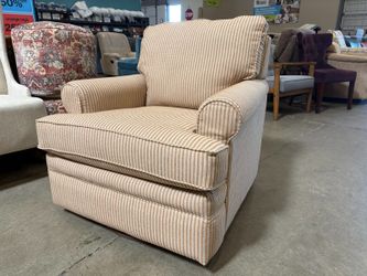 LA-Z-BOY Roxy Accent Swivel Rocking Chair in Striped Upholstery