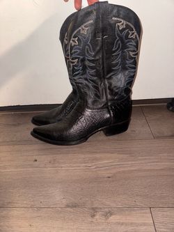Black Leather Cowboy Boots