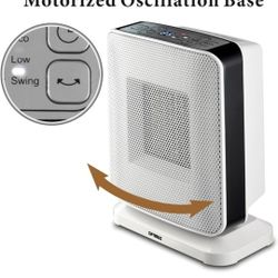 Optimus H-7245 Calentador de cerámica de oscilación portátil con termostato y LED Calentador de cerámica de oscilación portátil con termostato