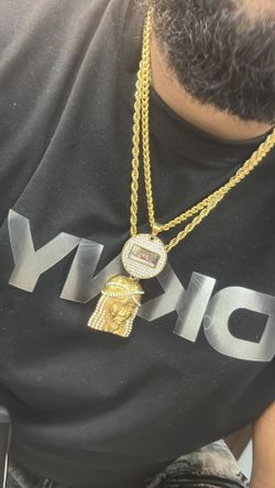 Gold Plate Chain With Jesus Pendant No Real 