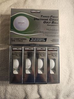 Kirkland Three-Piece Urethane Cover White Golf Balls  -  New  -  One Dozen