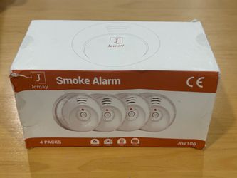 Jemay Photoelectric Smoke Alarm Model AW106 (4 Pack) Battery Operated New Sealed