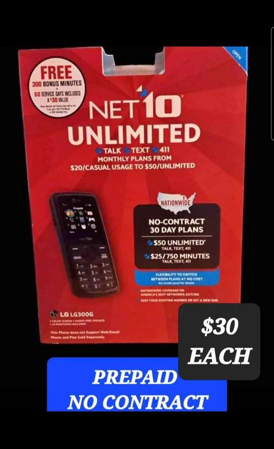 PrePaid No Contract Burner Phones. NEW IN BOX $30 Each