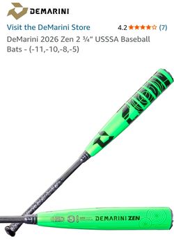 Demarini Green Zen USSSA Baseball Bat