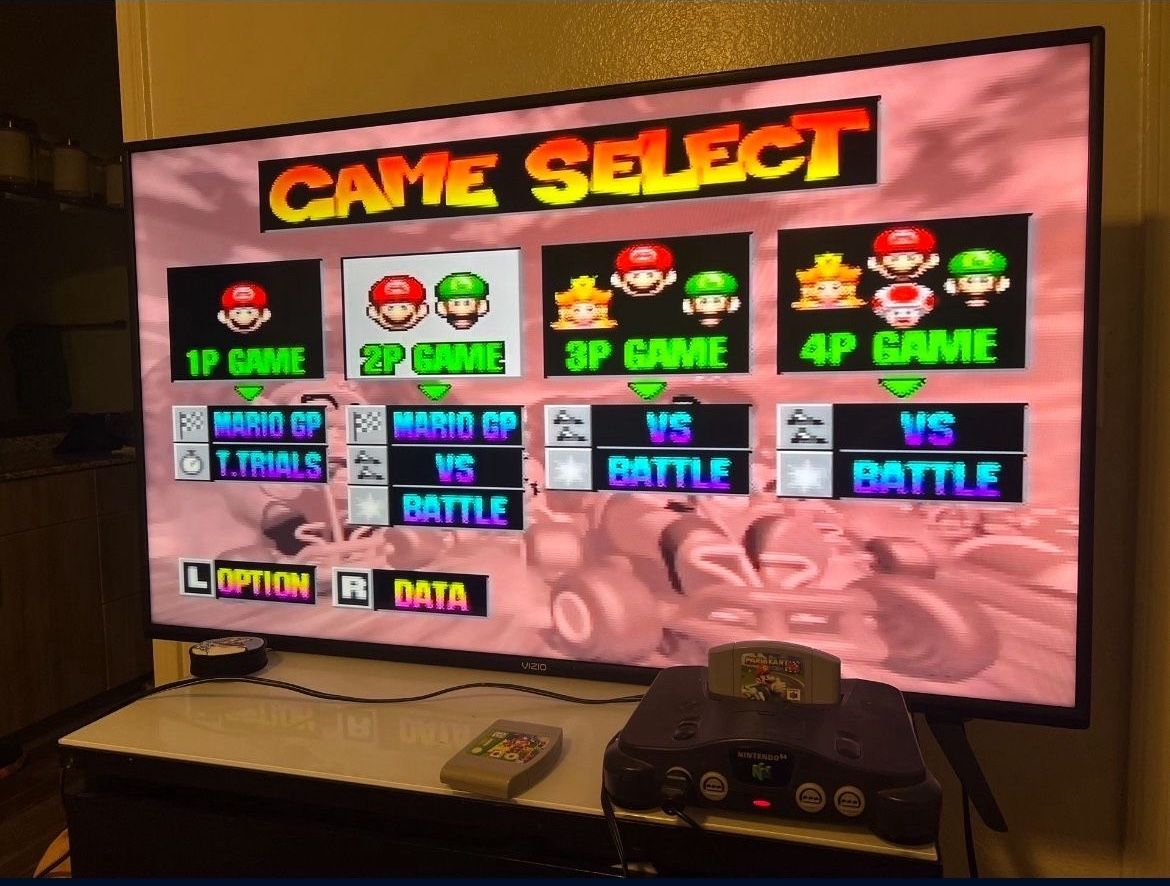 Nintendo 64 with games