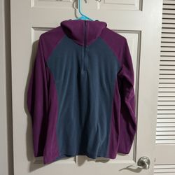 Columbia Quarter Zip Two Tone Running Fleece Lightweight Size M Blue Magenta