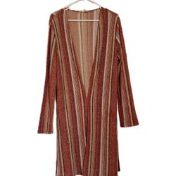 Another Reason Lightweight Long Ombré Striped Cardigan XL
