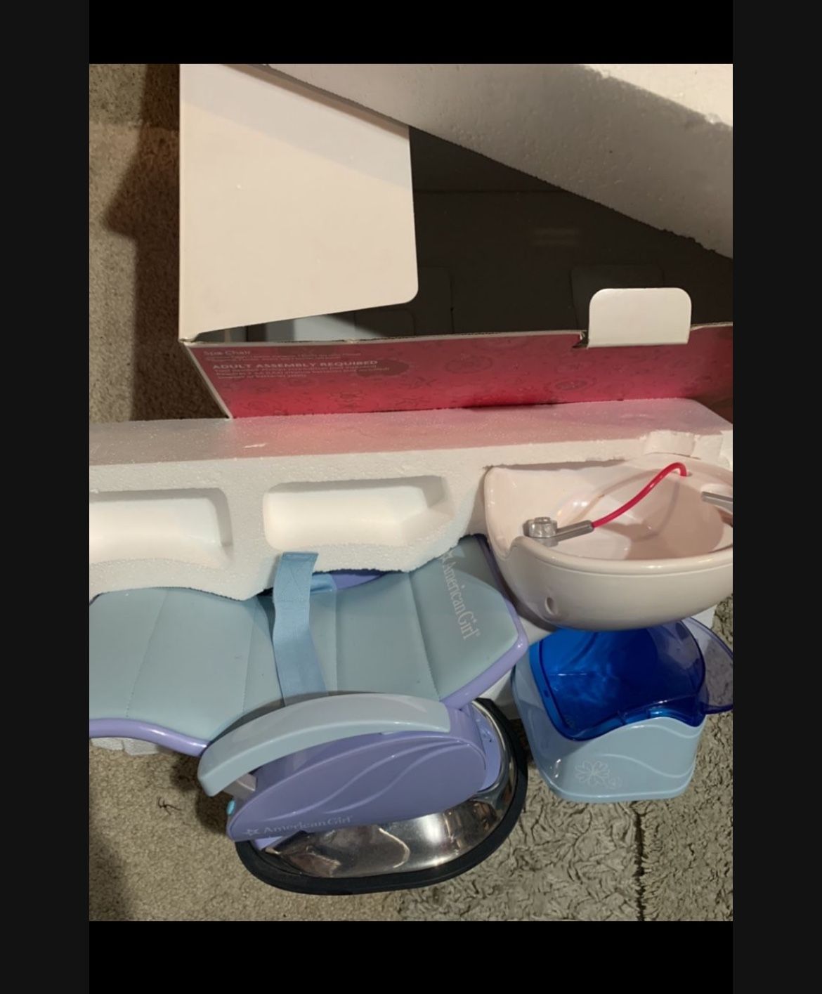 American Girl Doll Salon Chair Set with foot Bath