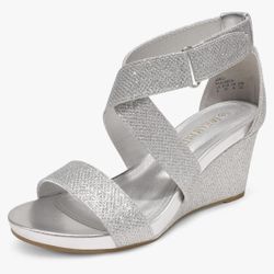 DREAM PAIRS Women's Elastic Ankle Strap Wedge Sandals