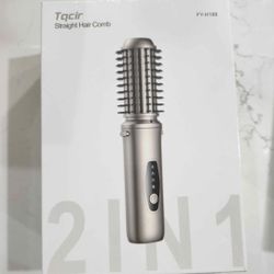 Cordless Hair Straightener Brush, 2 in 1 Curling & Straightening Brush with 200 Million Negative...