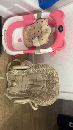 Baby bath and highchair