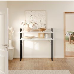 Brand new ODIKA Mod Marble Entryway Console Table - 2-Tiers Narrow Console Table for Entryway
