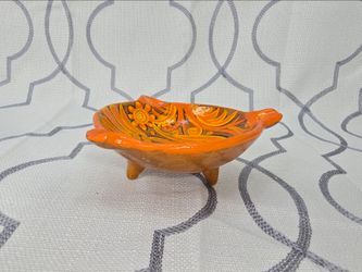 Vintage Mexican Folk Ceramic Clay Art Cute Ashtray 5" Hand Painted Read Below