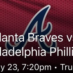 May 23, 2022 Braves vs Phillies Replica Championship Ring Night 3 Tickets