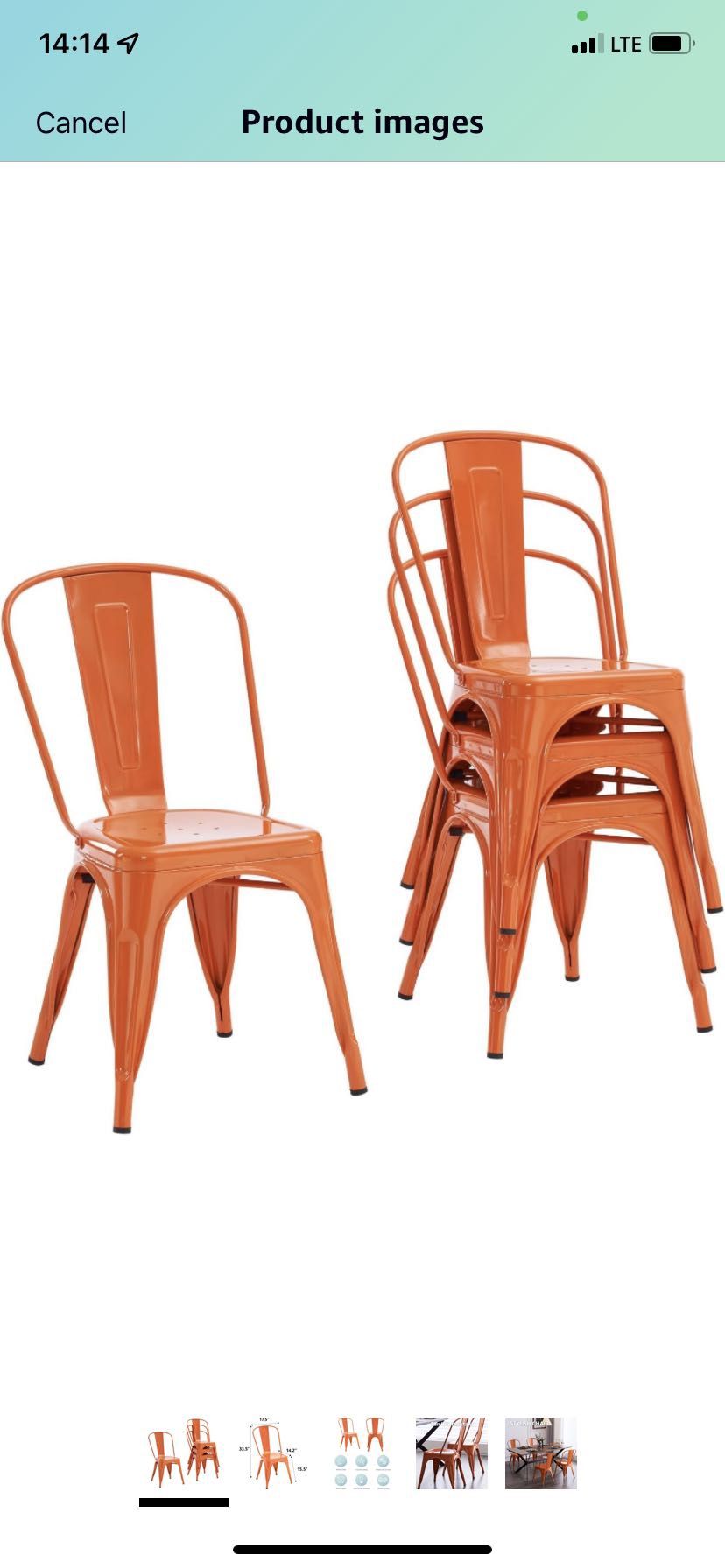 Metal Dining Chair Farmhouse Tolix Style for Kitchen Dining Room Café Restaurant Bistro Patio, 18 Inch, Stackable, Waterproof Indoor/Outdoor (Sets of