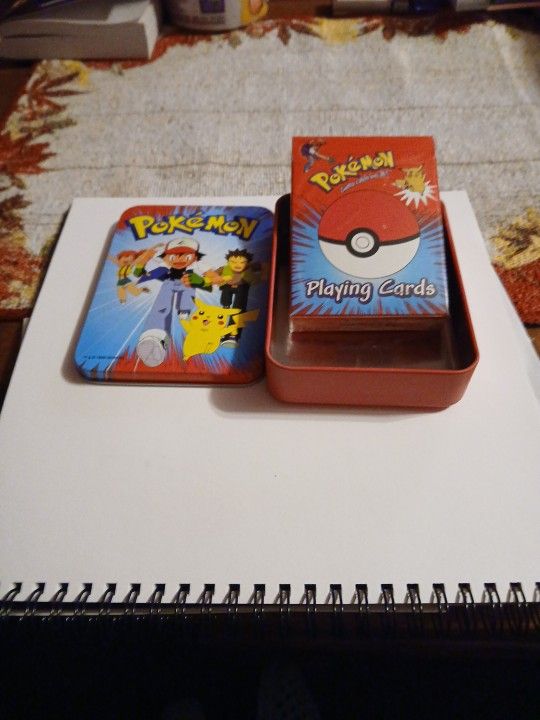 Pokémon  Playing Cards Bicycle In Tin 1999 Vintage 