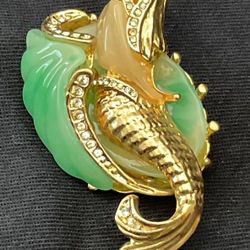 Vintage Brooch Hattie Carnegie Mermaid Lucite and Rhinestone Figural Pin