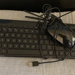 Corded HP Keyboard And Mouse