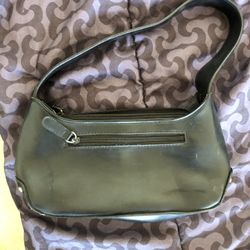 Small Black Leather Handbag Purse 