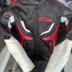 Icon Mesh/Leather Jacket Large 