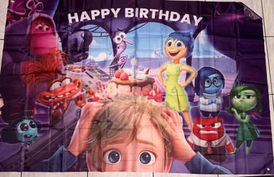 Inside Out 2 Happy Birthday Party Banner