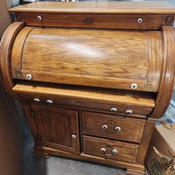 Antique Cylinder Roll Top Desk