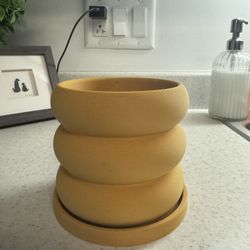 4.5x4.5 Yellow Planter from Rosebud (Upcycled 3D Printed Made From Plant Waste)
