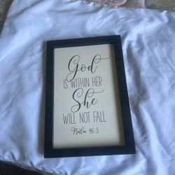 Black frame poster with verse Psalm 46:5