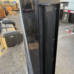 Black TV Stand W/ glass Shelves 