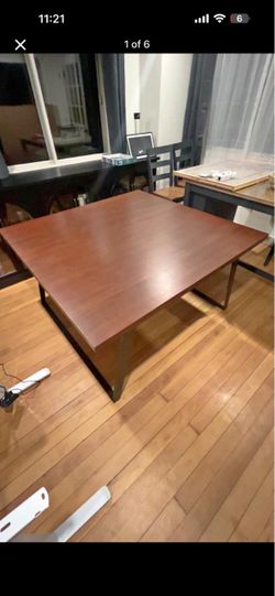 Square Table with Metal Legs