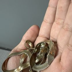 Italian Herringbone Chain 24”, 14k Gold