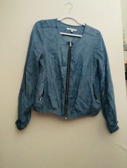 Denim Top With Zipper