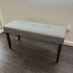 Bobs Discount Bettie Walnut Grey Dining Bench