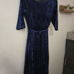 Velvet Navy Color Dress