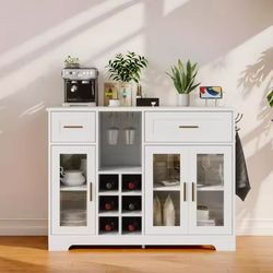 Sideboard Buffet Cabinet with Storage Buffet Table Wine Racks Glass