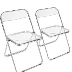 Transparent Chrome Folding Chairs