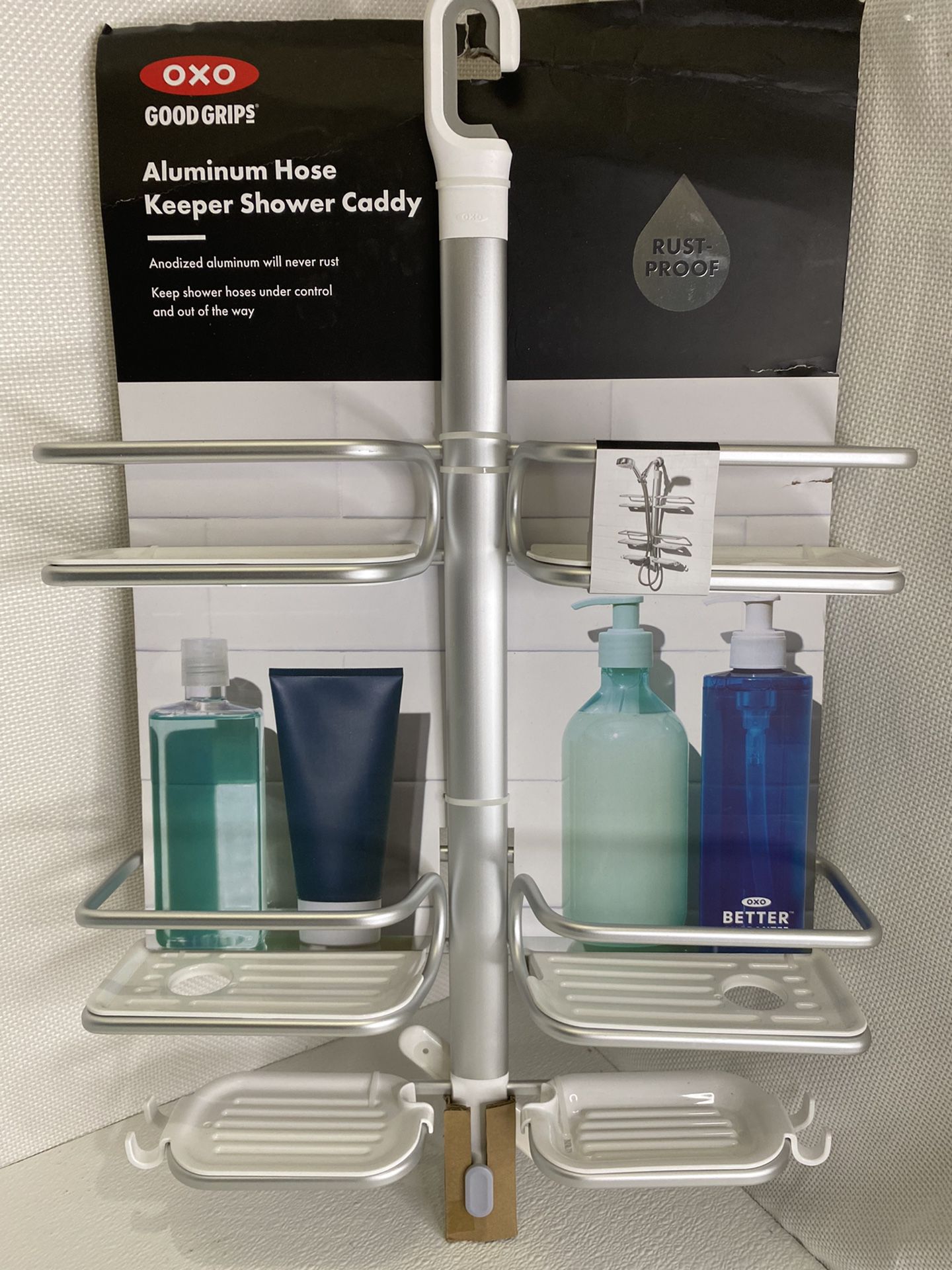 OXO Good Grips Aluminum Hose Keeper Shower Caddy for Sale in