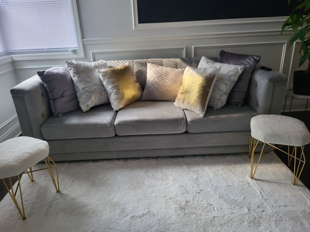 Beautiful Dove Gray Sofa