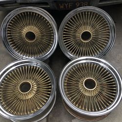 18” Wire Spokes Wheels Chevy El Camino Monte Carlo Nova S10 Blazer Buick Skylark Cutlass Wagon Pontiac GBody 17” Wire Spokes 5 Lugs