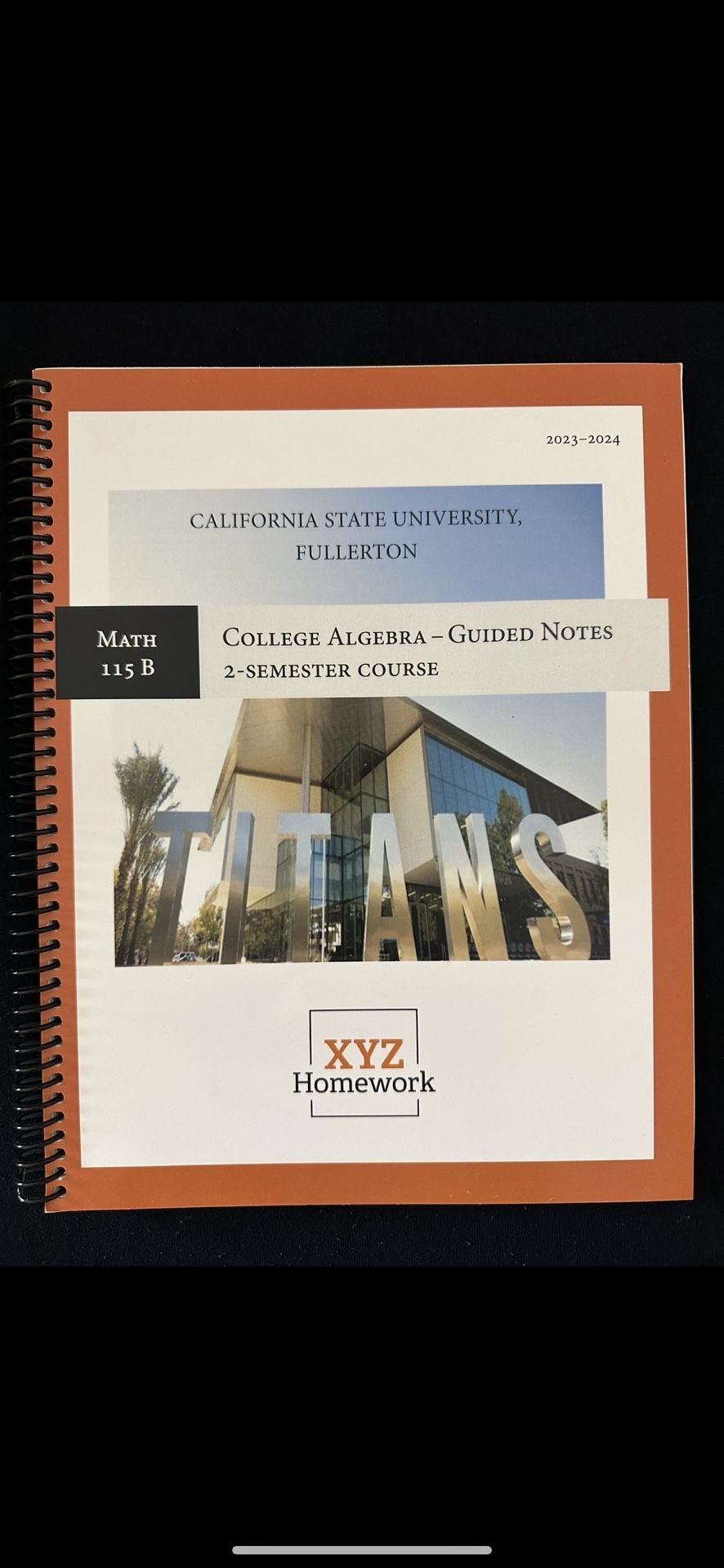 CSUF college algebra Math 115B XYZ homework