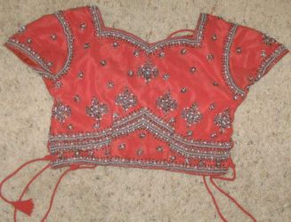 Copper choli & veil set