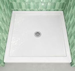 34 in. x 34 in. Acrylic Single Threshold Rectangular Shower Pan Base