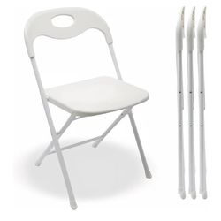 Folding Chair White Set 4 & 1 Table 